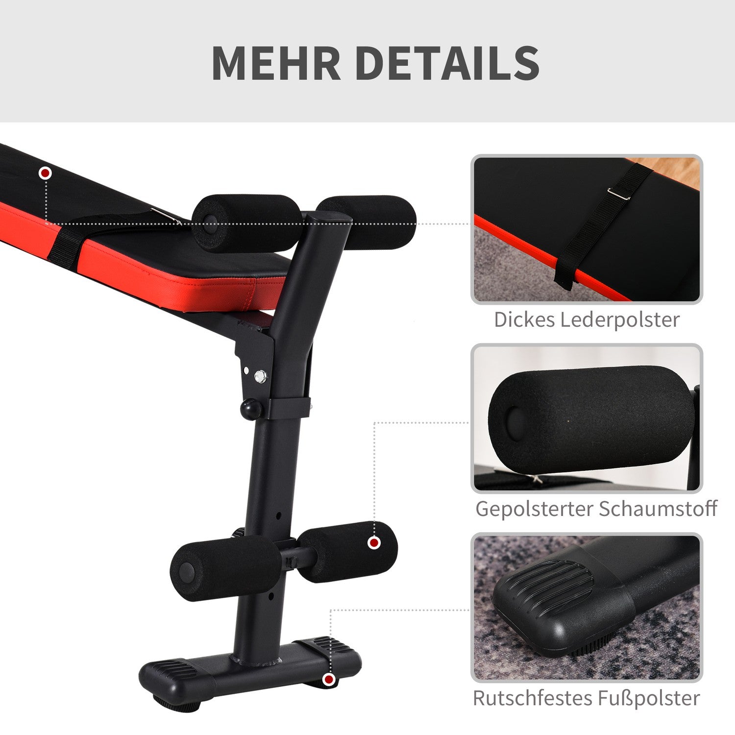 Vikbar multifunktionell viktbänk, 110 kg kapacitet, stål