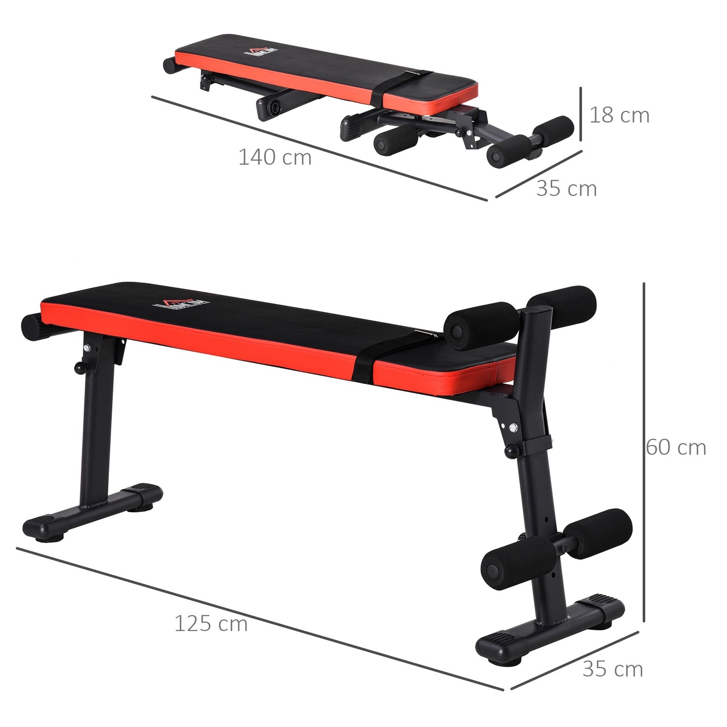 Vikbar multifunktionell viktbänk, 110 kg kapacitet, stål