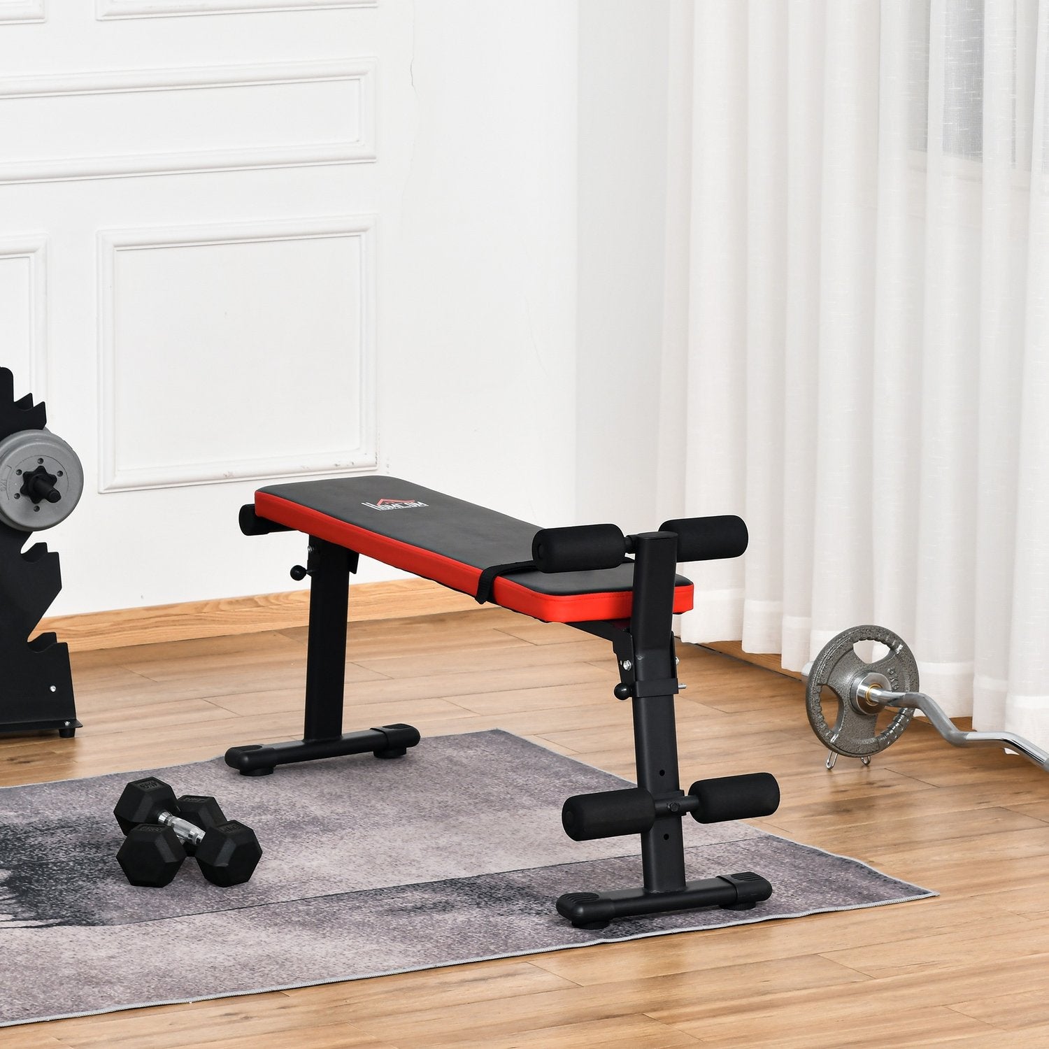 Vikbar multifunktionell viktbänk, 110 kg kapacitet, stål