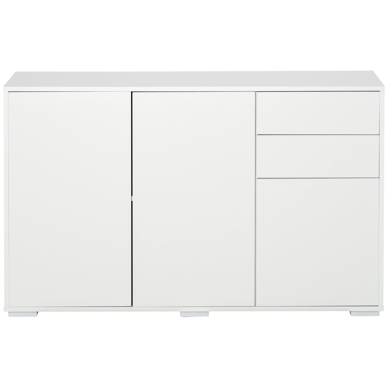 Vit sideboard byrå med 2 lådor & 3 dörrar