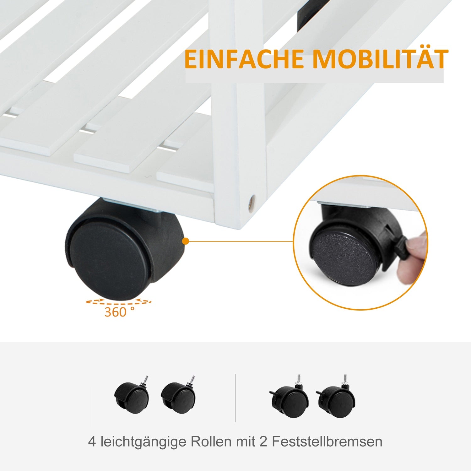 Vit trä köksvagn – Praktisk och stilren design