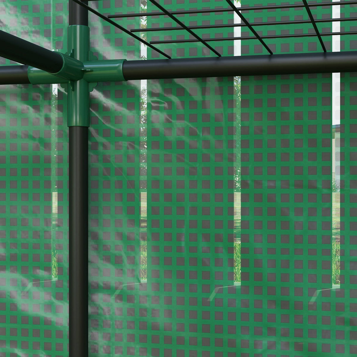 Serre à structure en acier avec étagères – 144x48x152 cm