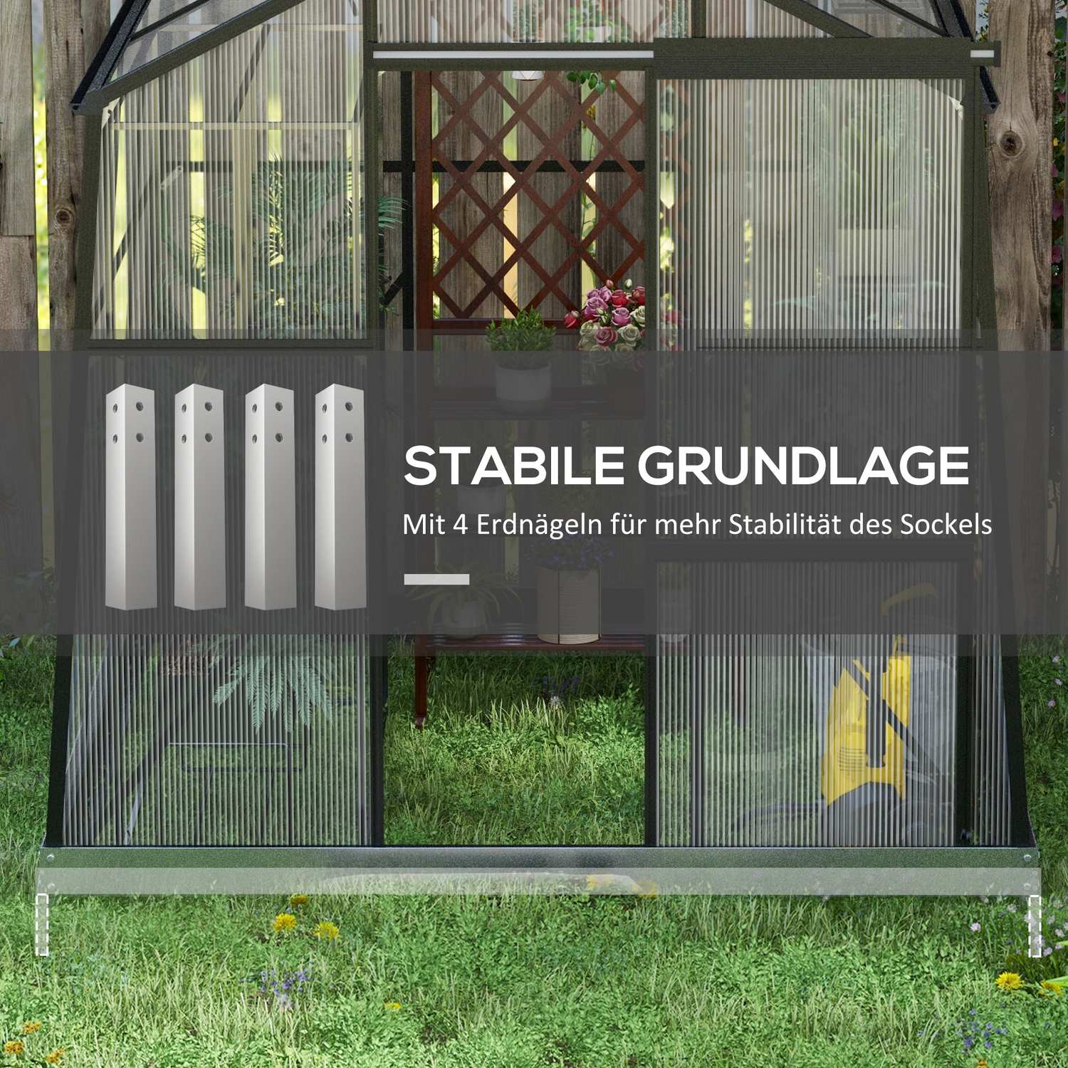 Växthus i aluminium med skjutdörr, 3,68 m², svart