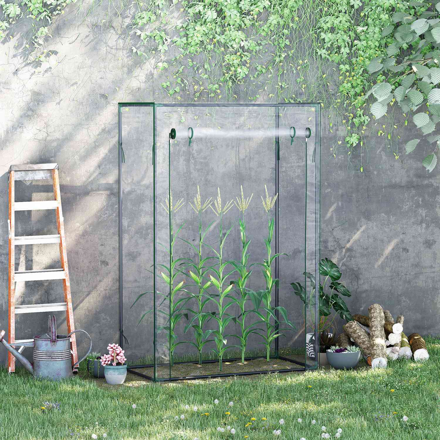 Växthustomathus, RollUp-dörr, 100x50x150 cm