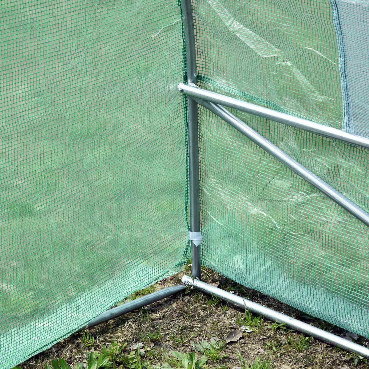 Serra a tunnel con finestre, 590x300x200 cm, Verde