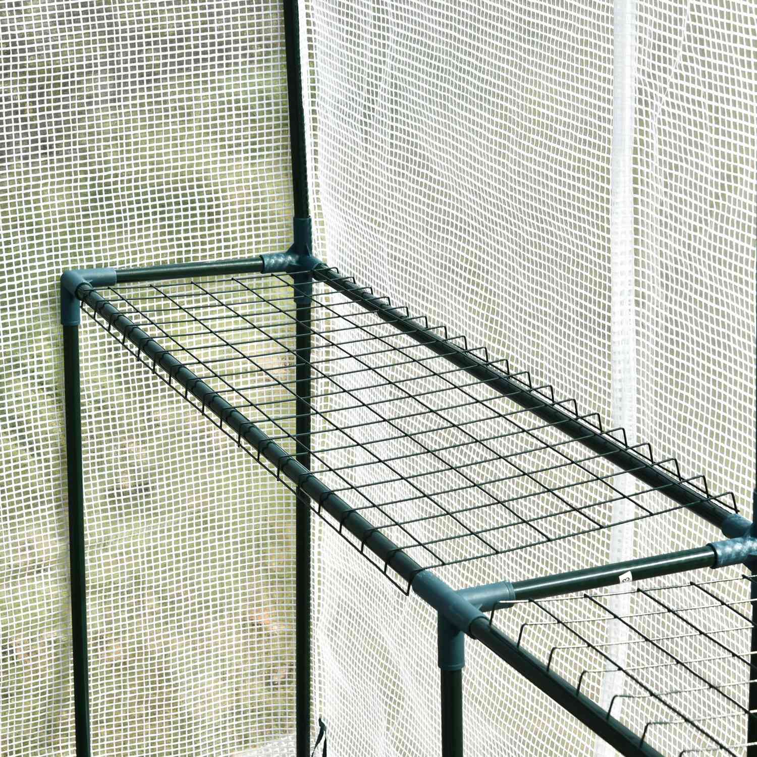 Walk-in växthus med 4 hyllor, PE lock, 120x186x190 cm