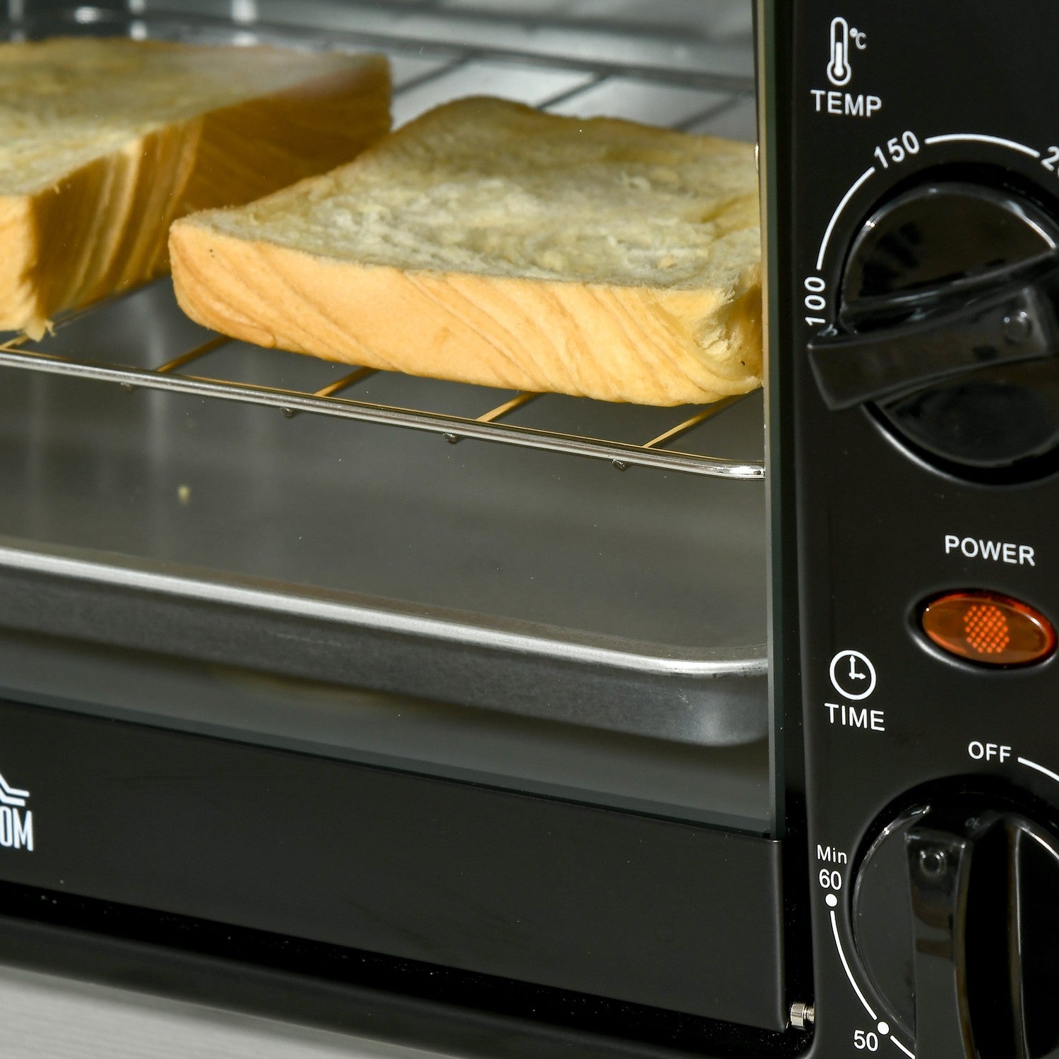 10L Mini Elektrisk Ugn, 750W, Timer, 230°C, Svart
