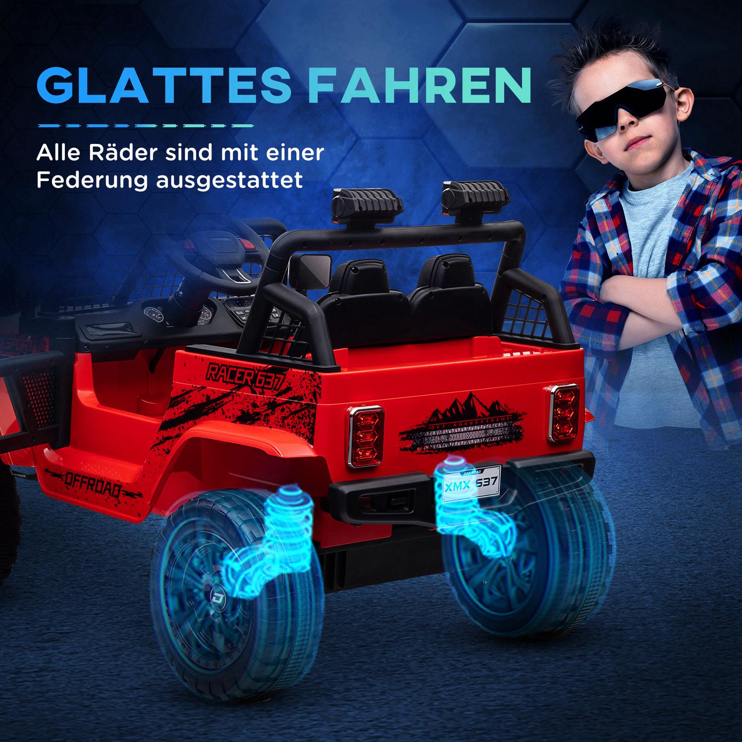 12V elbil för barn, terräng med musik och fjärrkontroll