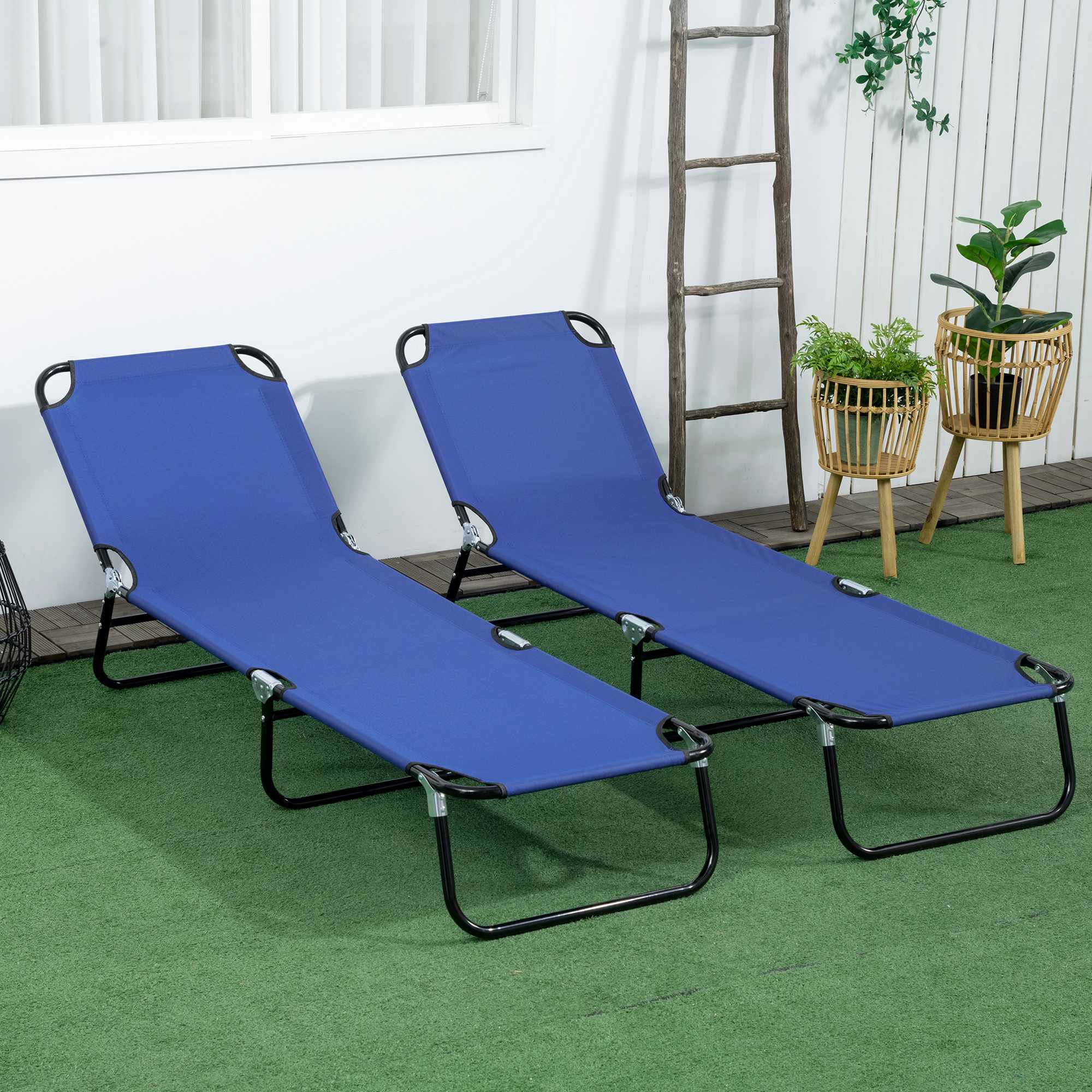 2-delat hopfällbart solsängset, ryggstöd med 5 positioner