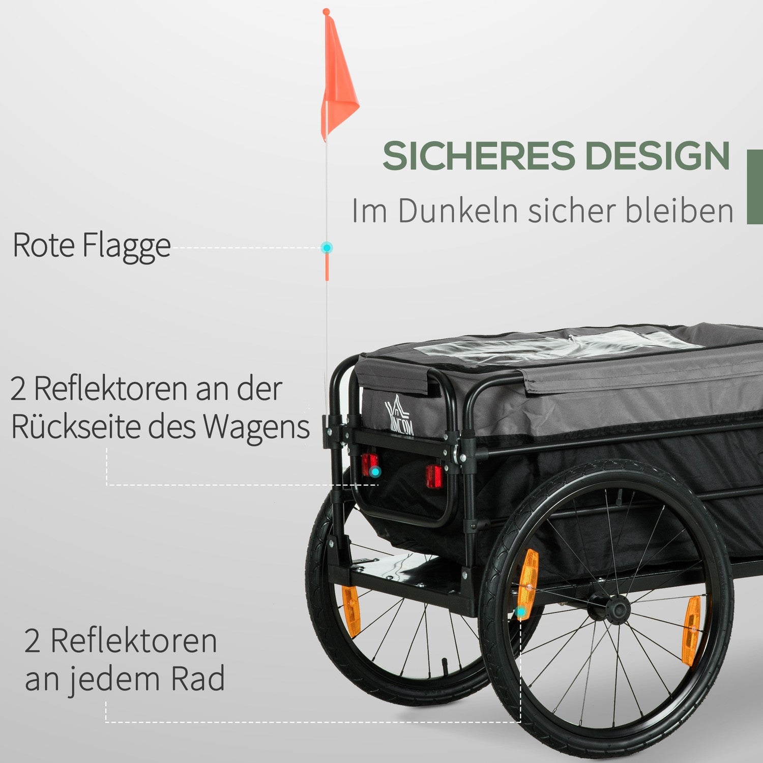 2-i-1 cykelvagn med 20"-däck, 40 kg kapacitet