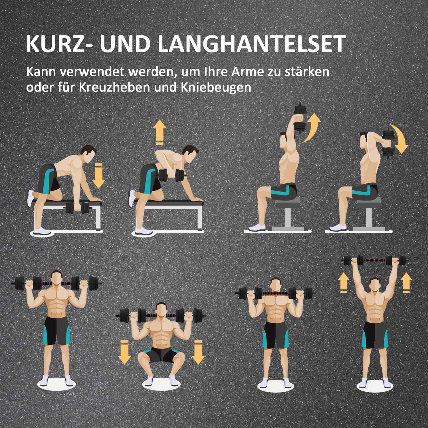 2 i 1 hantelset 20 kg justerbar hantel & skivstång professionell styrketräning för hantel svart