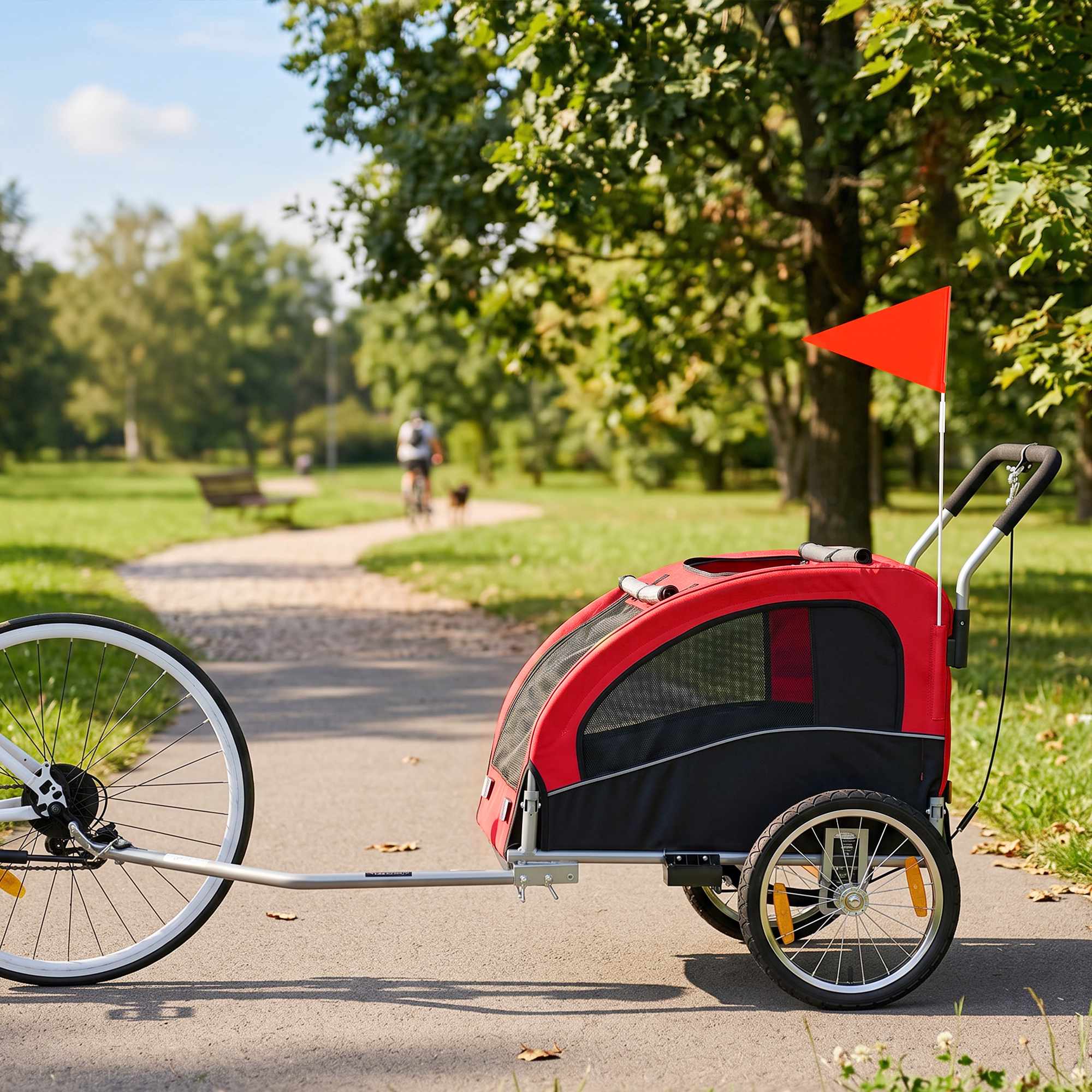 2-i-1 hundcykelvagn, hopfällbar, upp till 20 kg