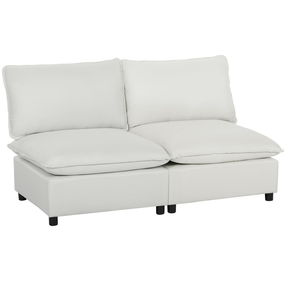 2-sits modulsoffa, 146 cm konstläder, grå