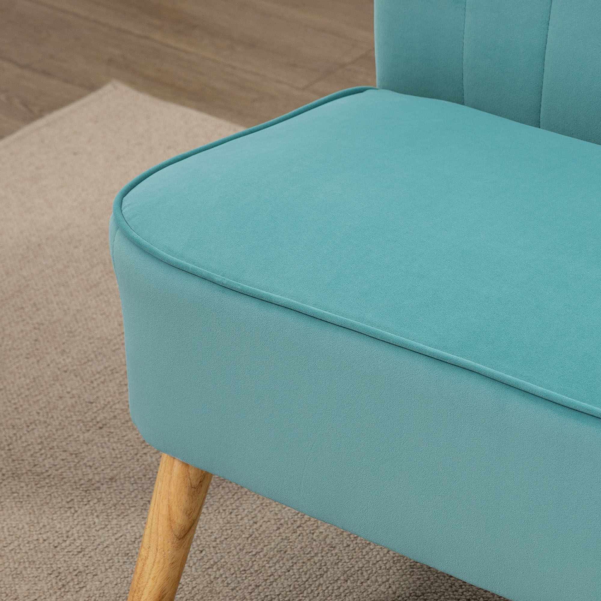 2-sits retrosoffa, träben, 117x56,5x77 cm, grön