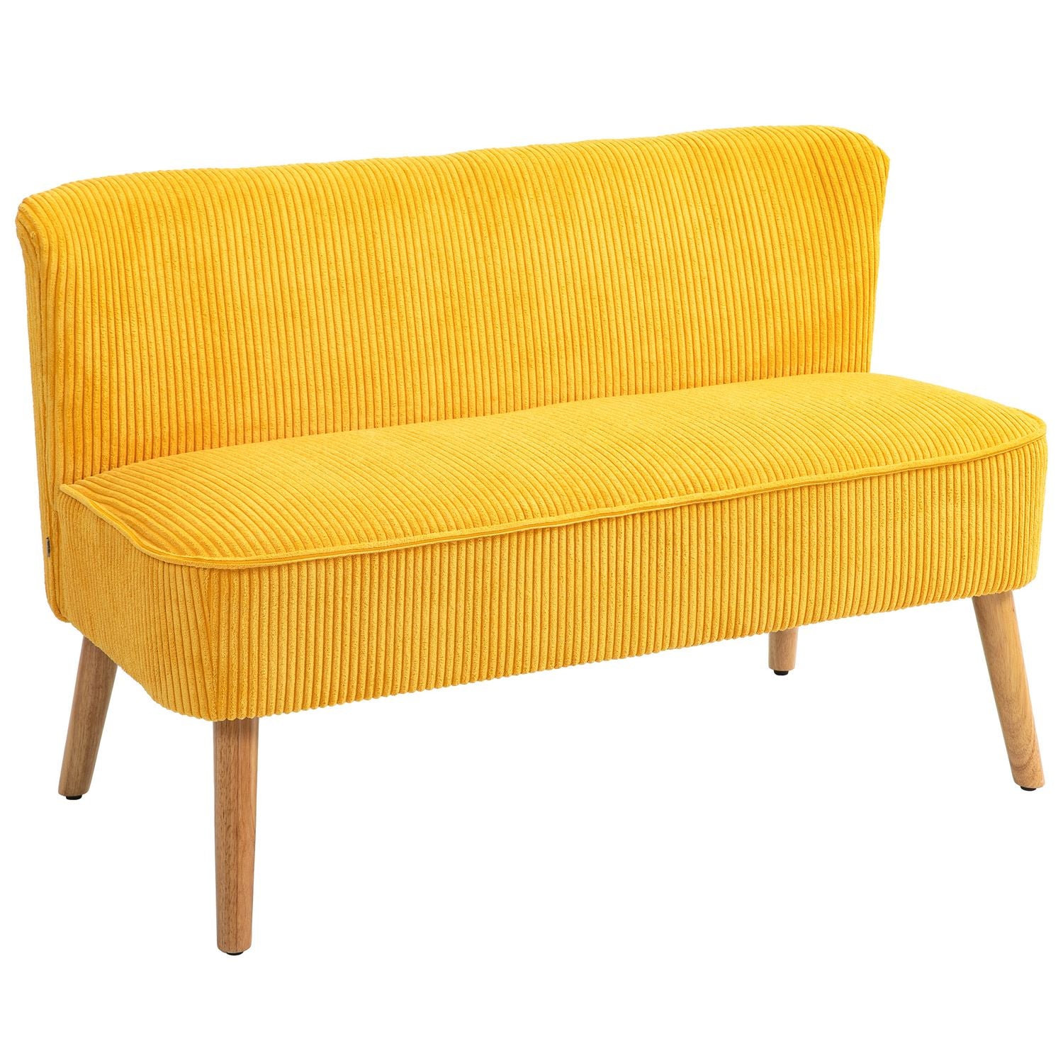 2-sits stoppad soffa, gul, 117x56,5x77 cm