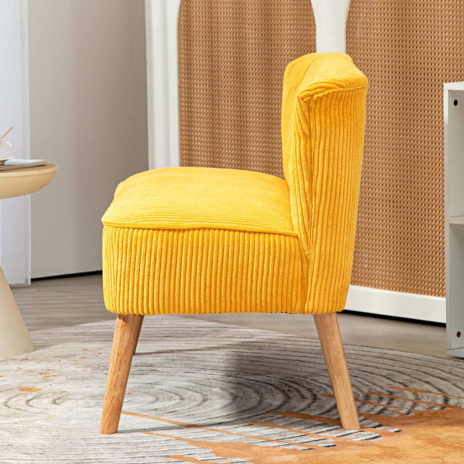 2-sits stoppad soffa, gul, 117x56,5x77 cm