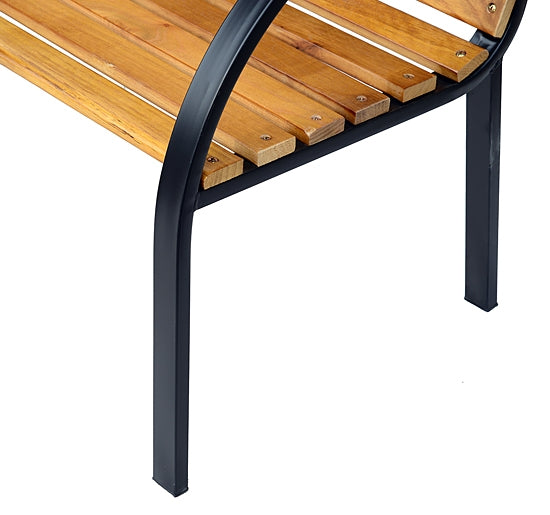 2-sits trädgårdsbänk, stål och furu, 122x60x83 cm