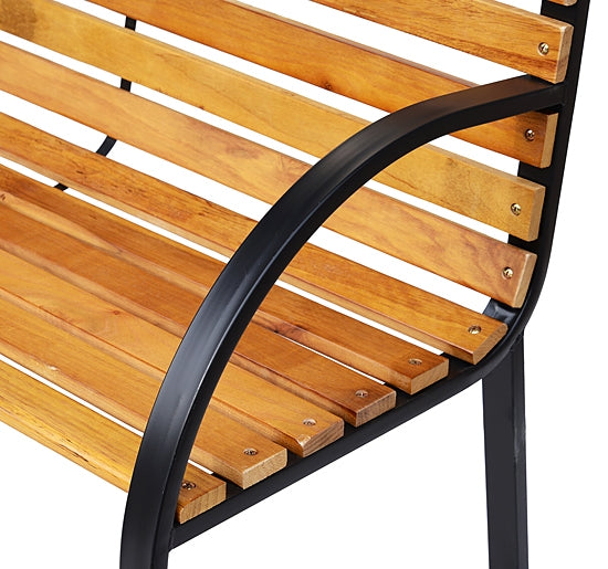 2-sits trädgårdsbänk, stål och furu, 122x60x83 cm