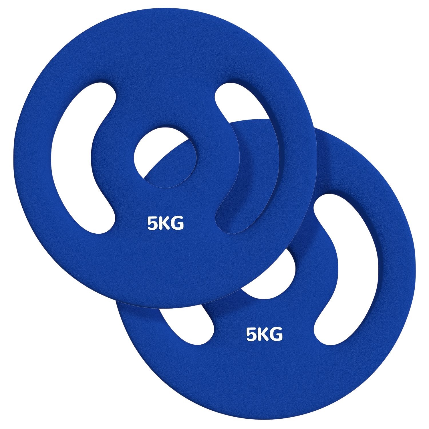 2 x 5 kg Blå Hantel Viktskivor, 30 mm Borrning