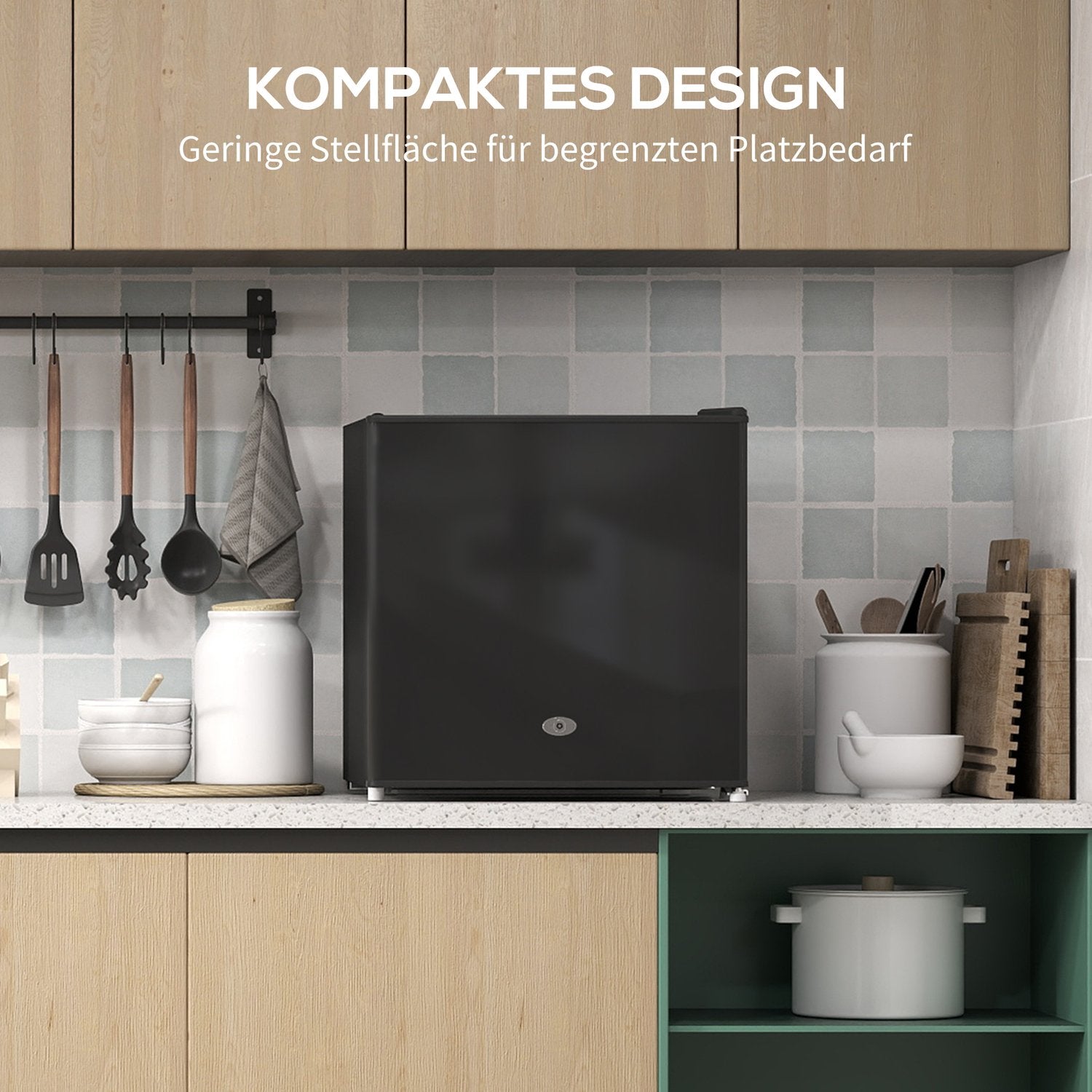 35L minifrys, elektrisk, svart, justerbar termostat