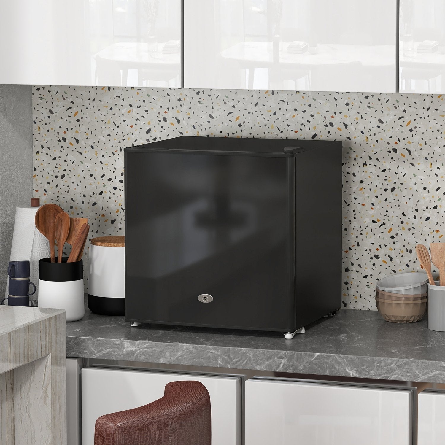 35L minifrys, elektrisk, svart, justerbar termostat