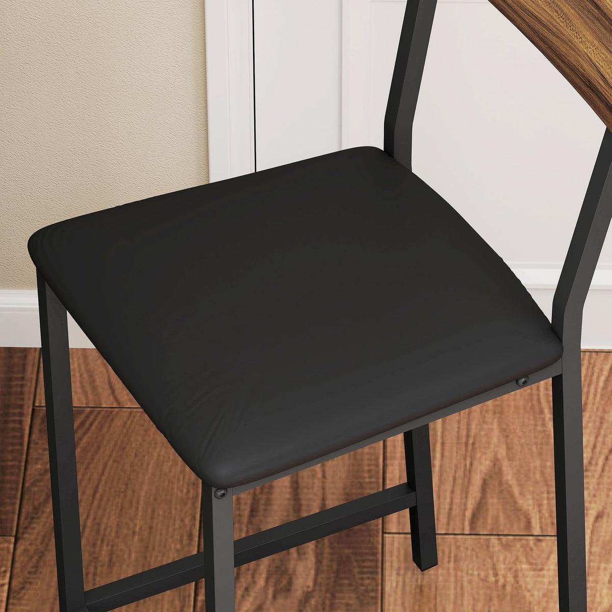Ensemble table de bar 3 pièces avec porte-bouteilles et porte-verres