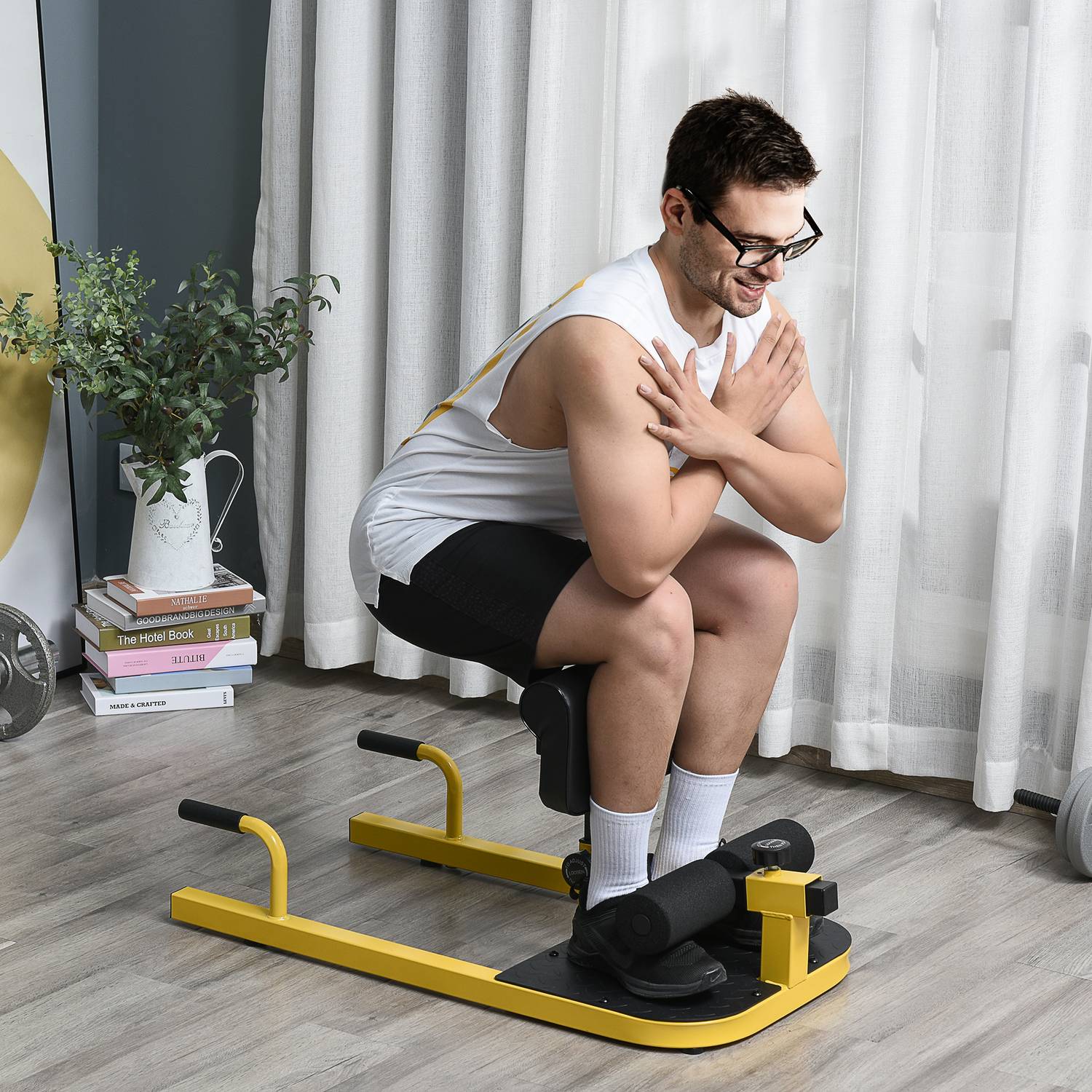 3-i-1 justerbar Sissy Squat Trainer, stål, 120 kg kapacitet
