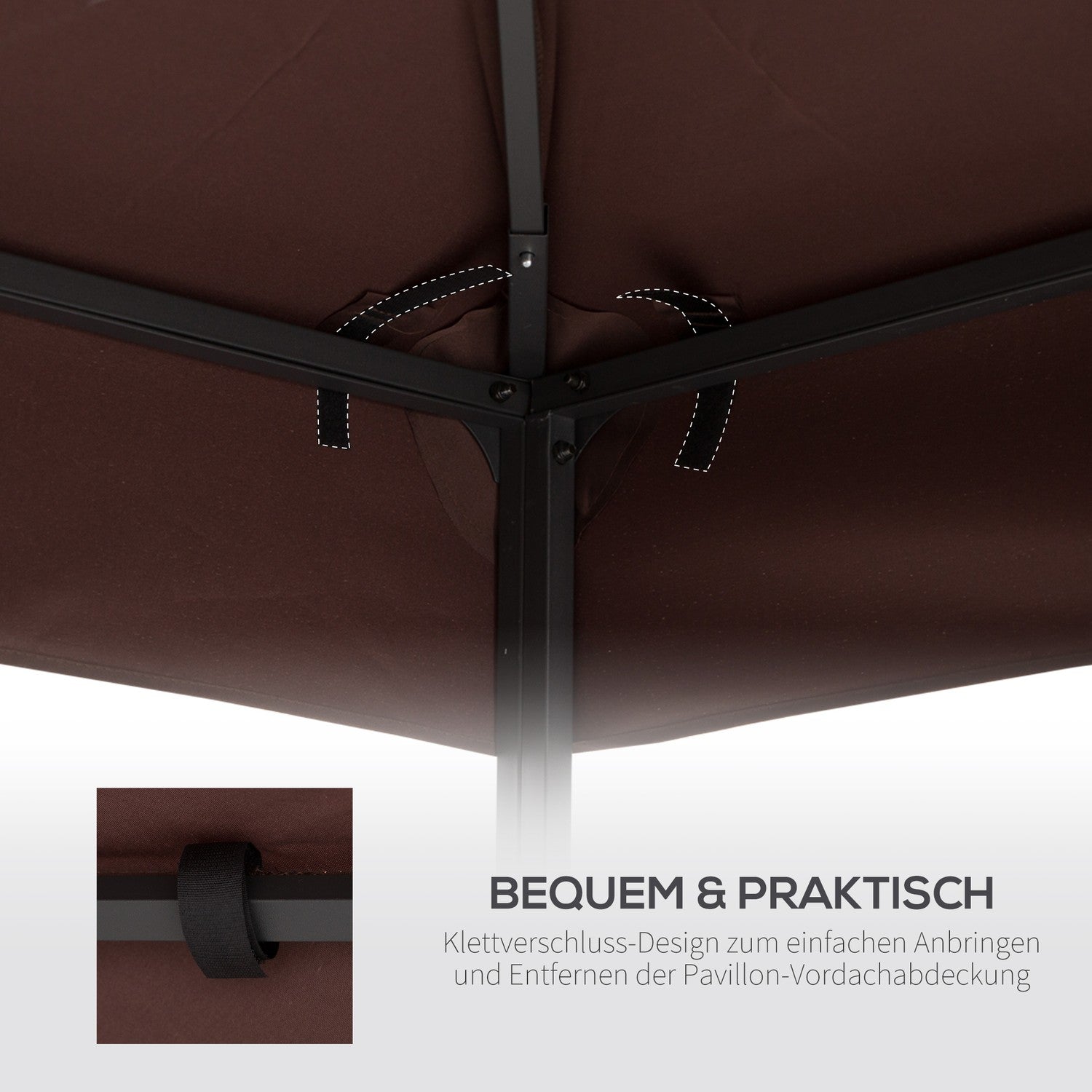 3x3M Kaffeersättningstak För Metal Gazebo – Polyester