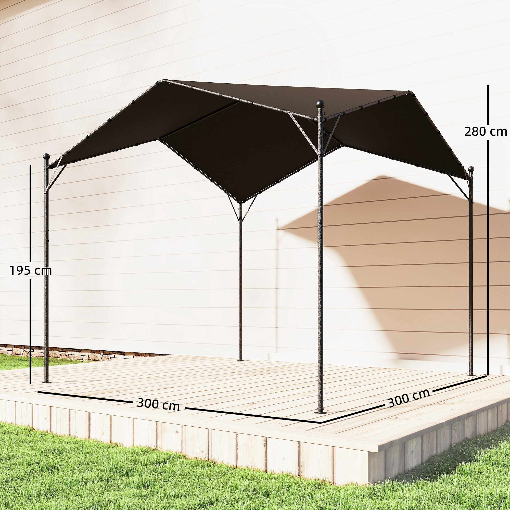 3x3 m pergola med metallram och UPF30+ tak