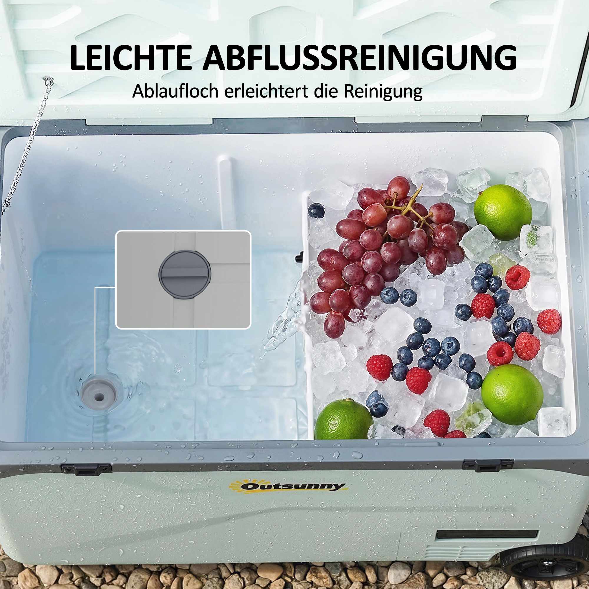 42,5L elektrisk kompressorkylbox med Bluetooth och hjul