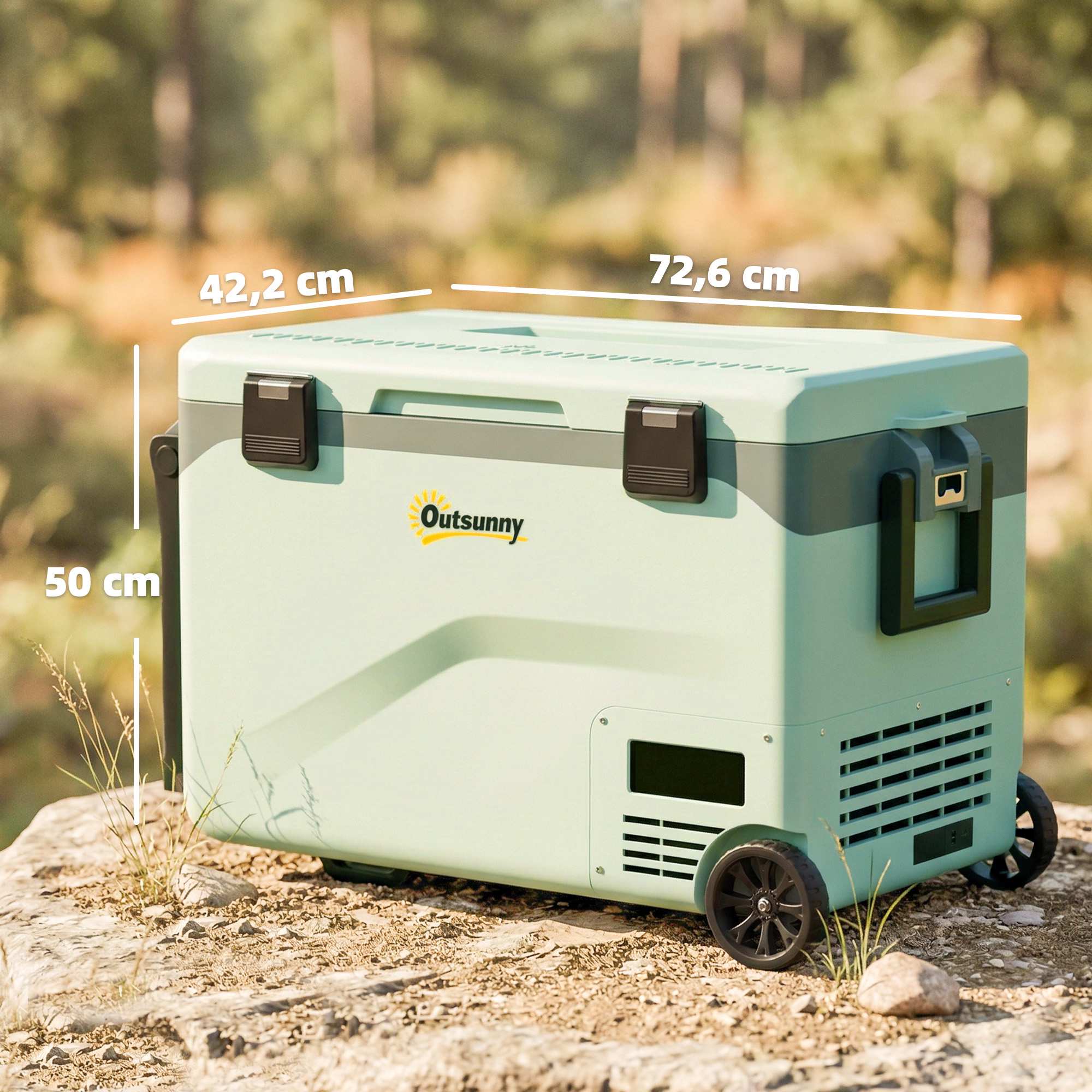 42,5L elektrisk kompressorkylbox med Bluetooth och hjul