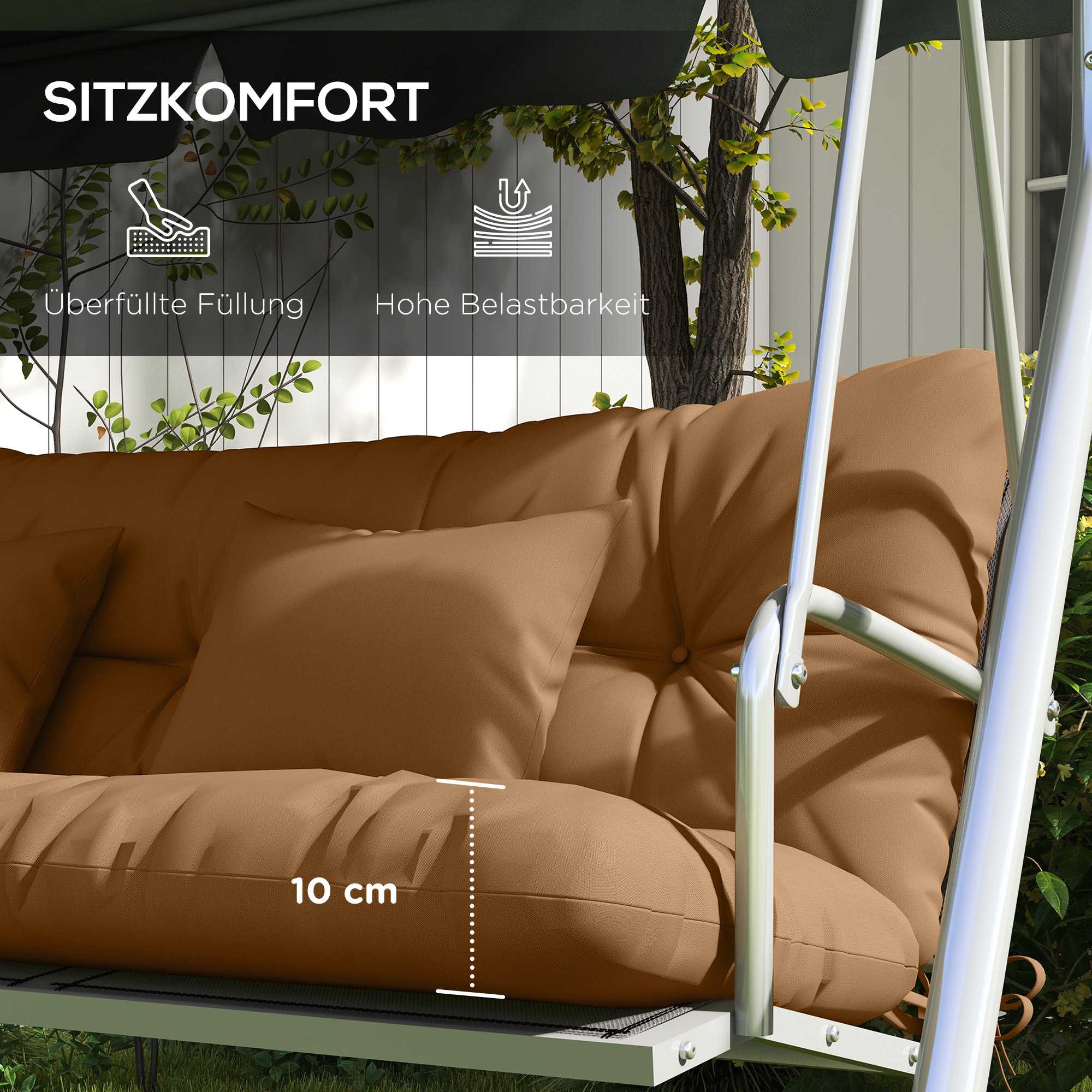 4-delat vattentätt sittdynset, 150x50 cm, brun
