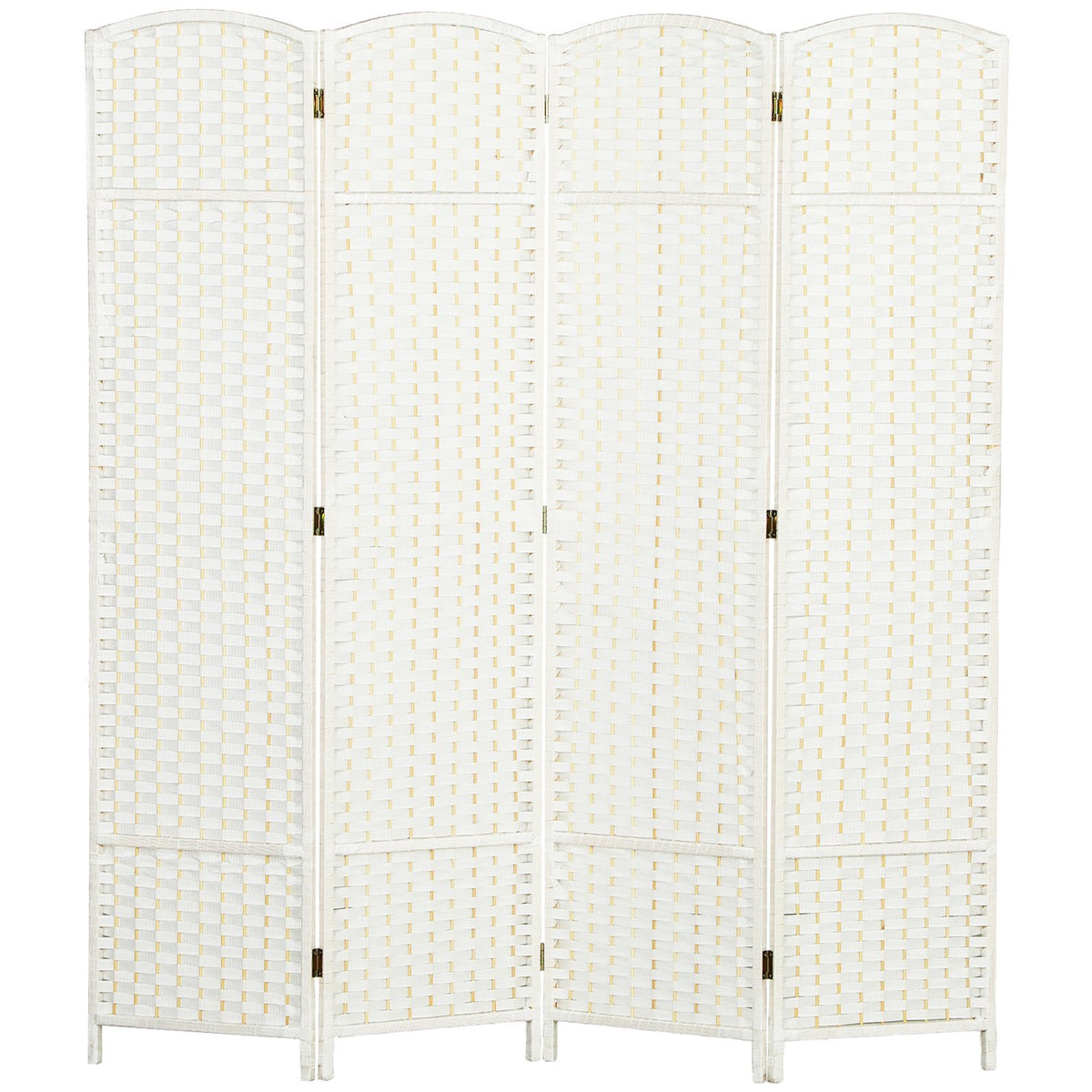 4-panels fällbar rumsavdelare, vit polypropen