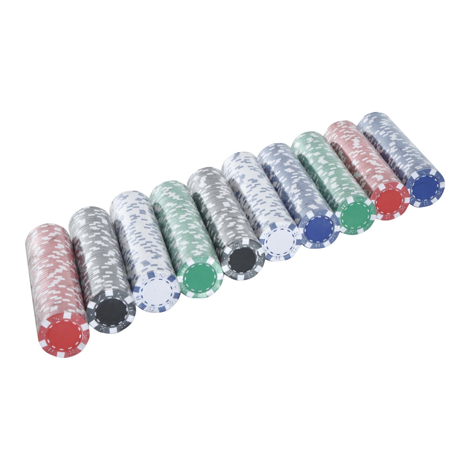 500-delars pokerset med aluminiumfodral och tärningar