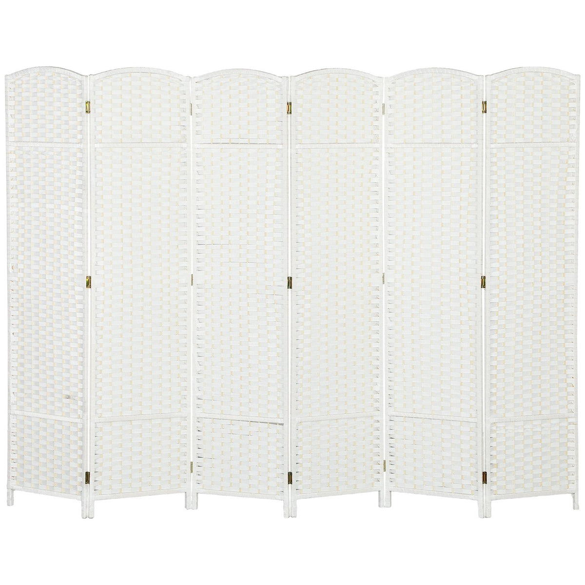 6-panels fällbar rumsavdelare, vit polypropen