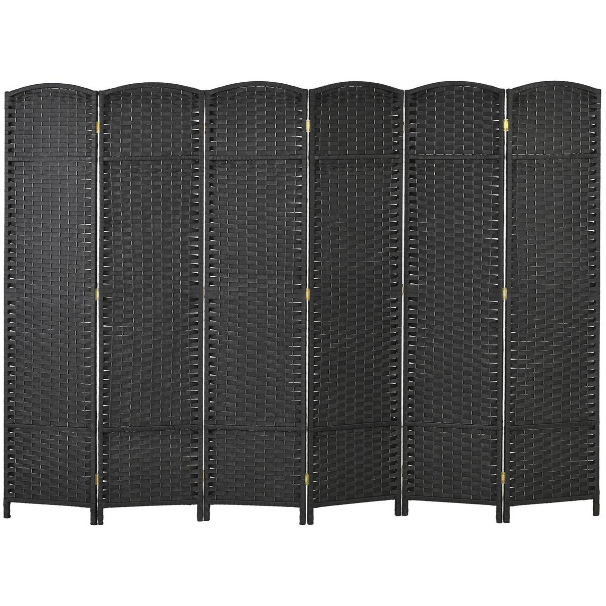 6-panels rumsavdelare, vikbar insynsskydd, insynsskydd för vardagsrum, sovrum, hemmakontor, svart