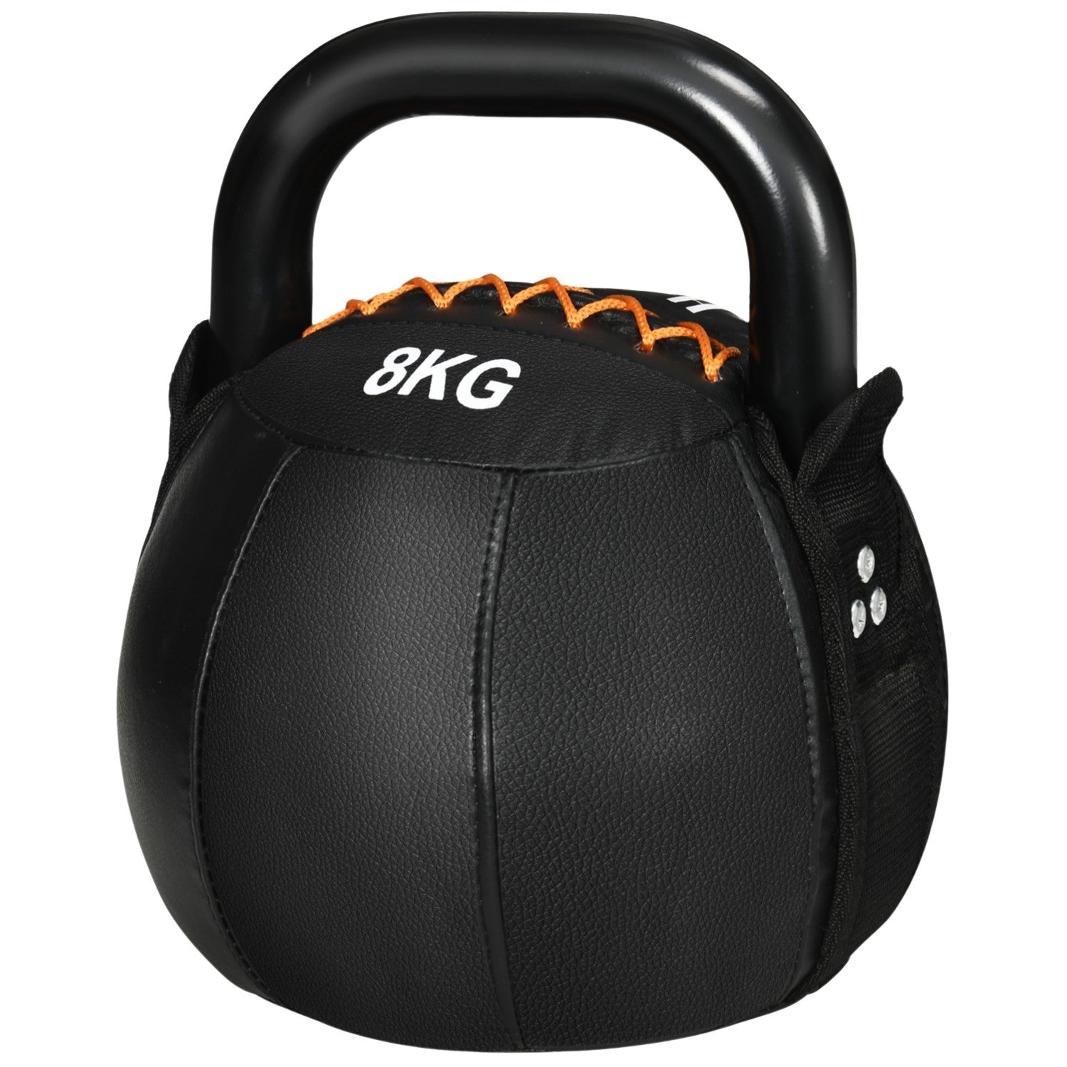 8 Kg Kettlebell, stålhandtag, golvvänlig, svart