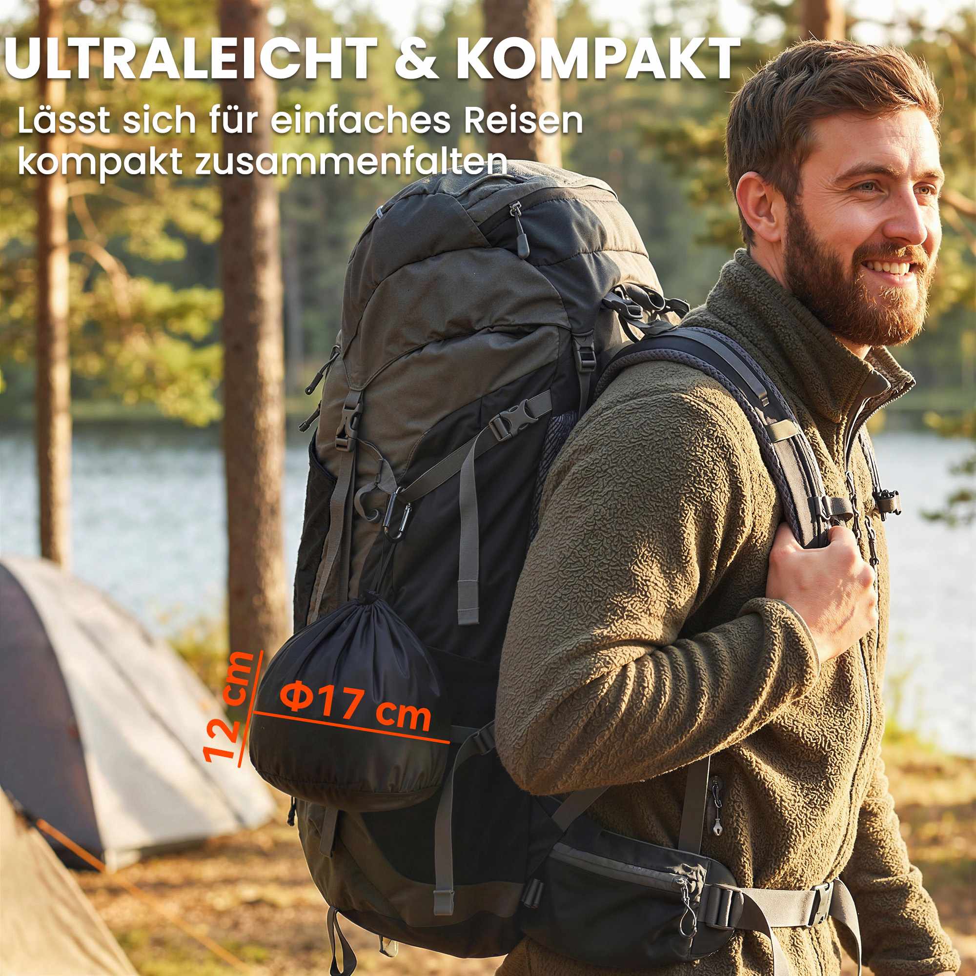 8-delat campingkokkärlsset med skållningssäkra handtag