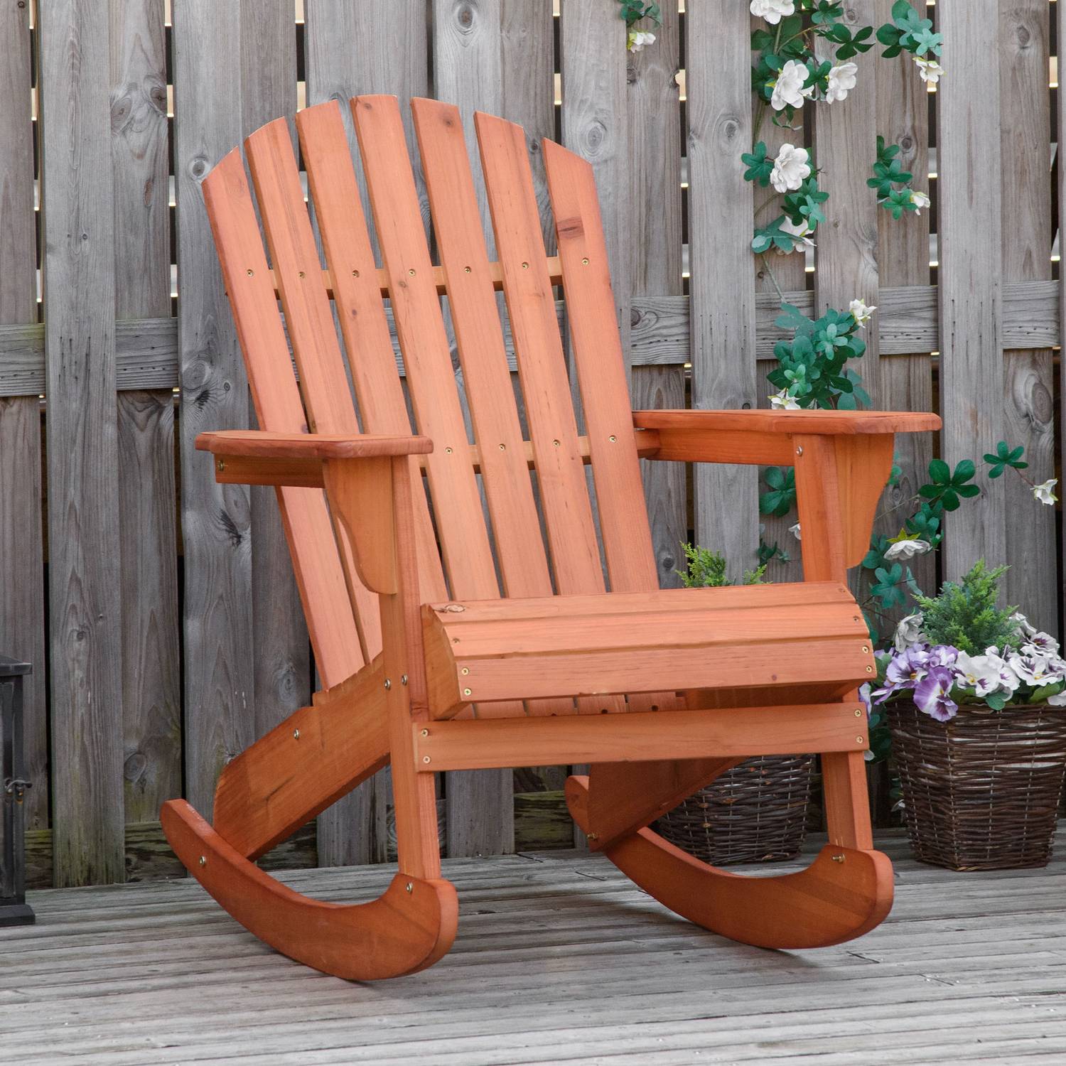 Adirondack gungstol för balkong, naturlig finish, 77x94x97cm