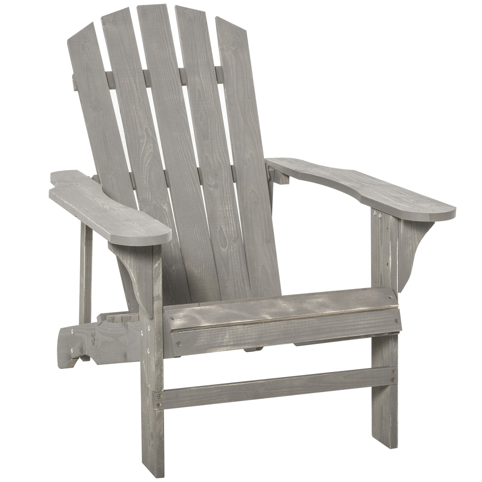 Adirondack-stol, väderbeständigt trä, hög rygg, grå
