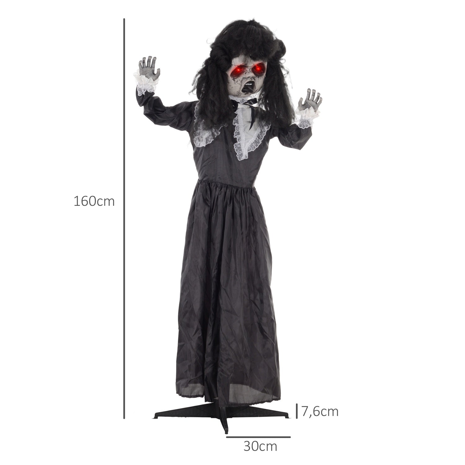 Animerad Halloween-dekoration – Black Lolita Girl, ljudaktiverad