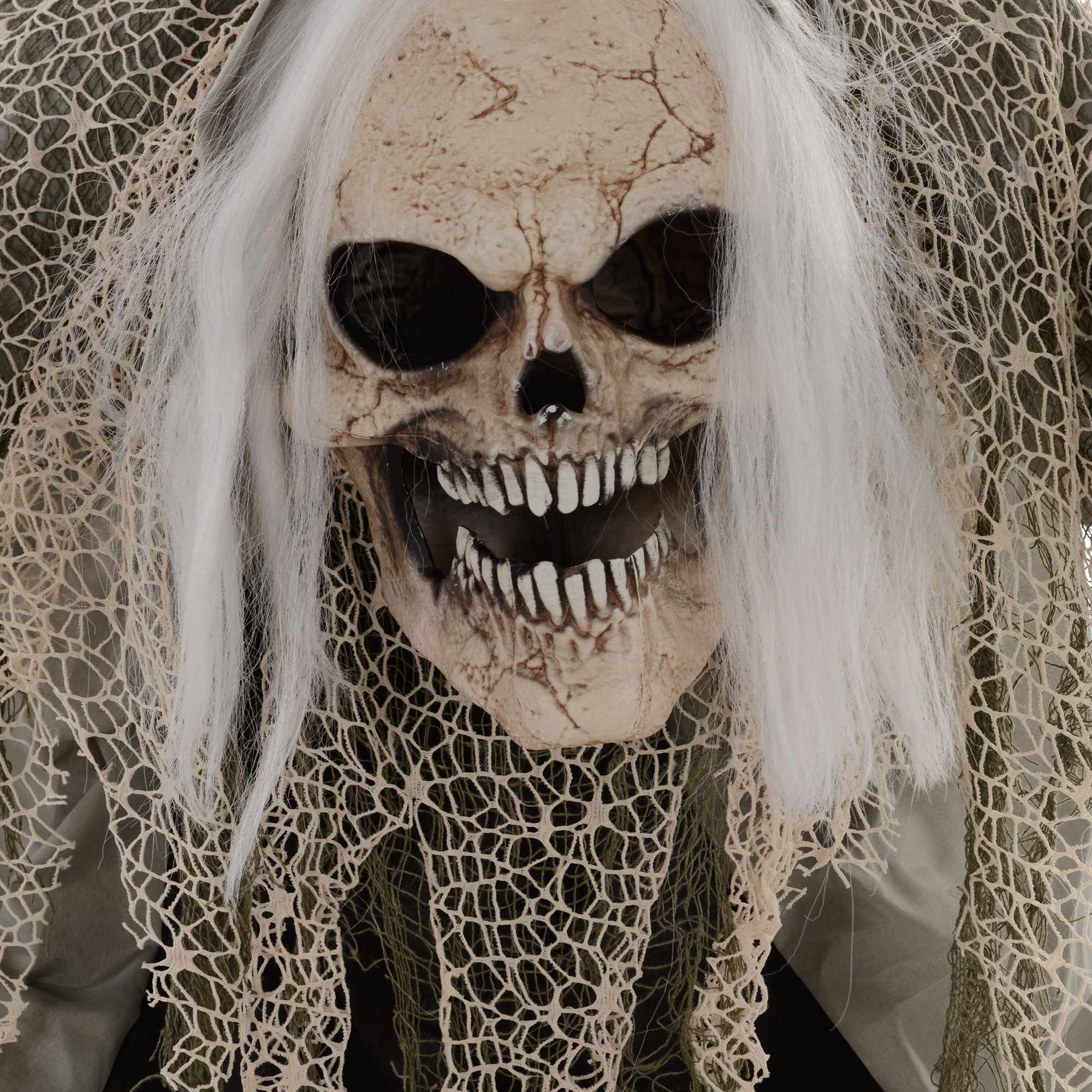 Animerat Halloween-skelettspöke med röda ögon, 160 cm