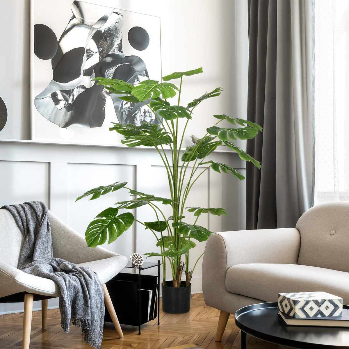 Monstera Deliciosa artificiel, 180 cm, décoration végétale d'intérieur