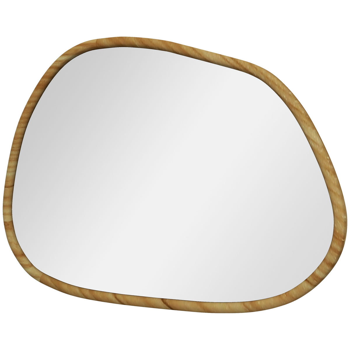 Miroir mural asymétrique, cadre en bois 70x50cm, antioxydant