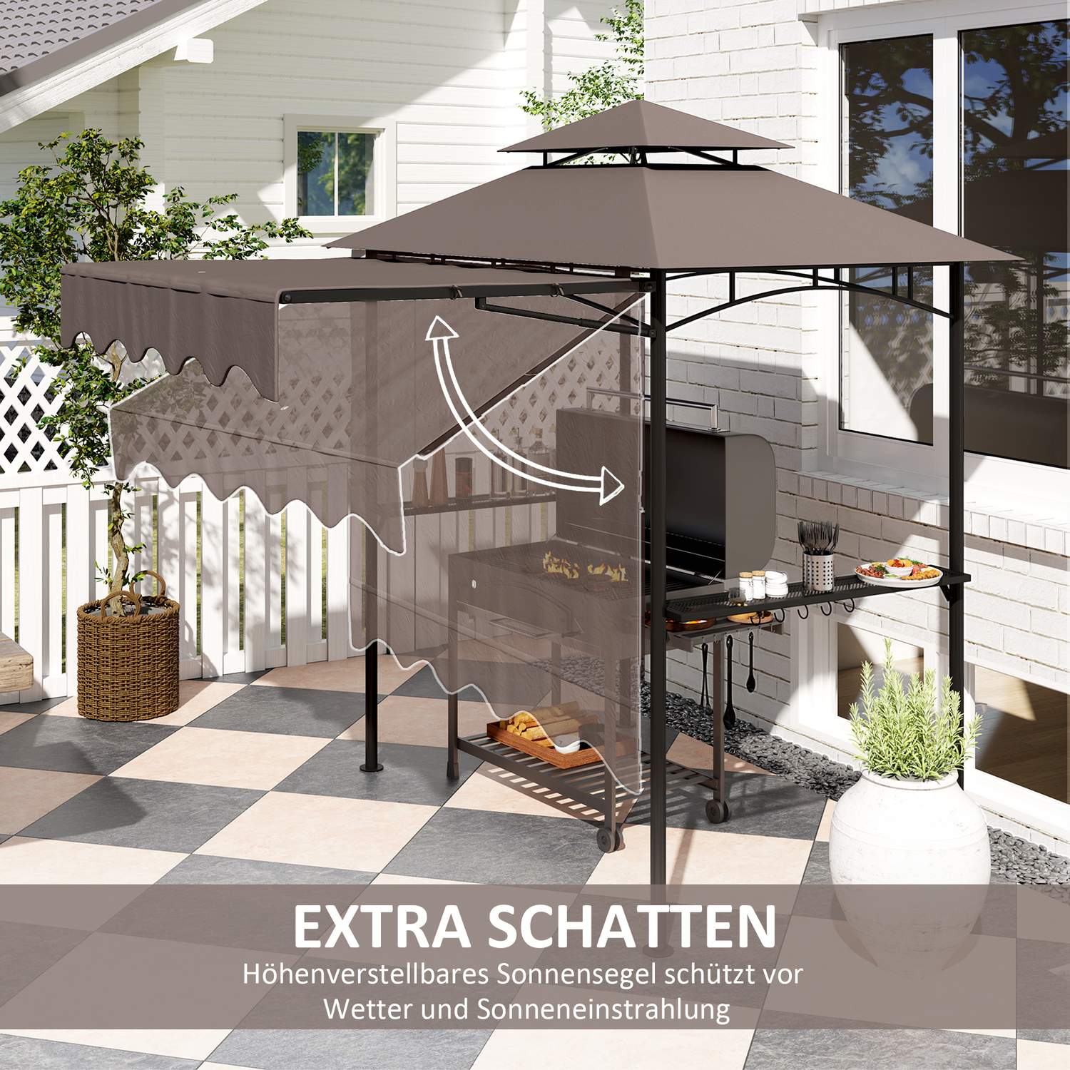 BBQ Pavilion, vattenavvisande och flamskyddande, 242x149x248 cm