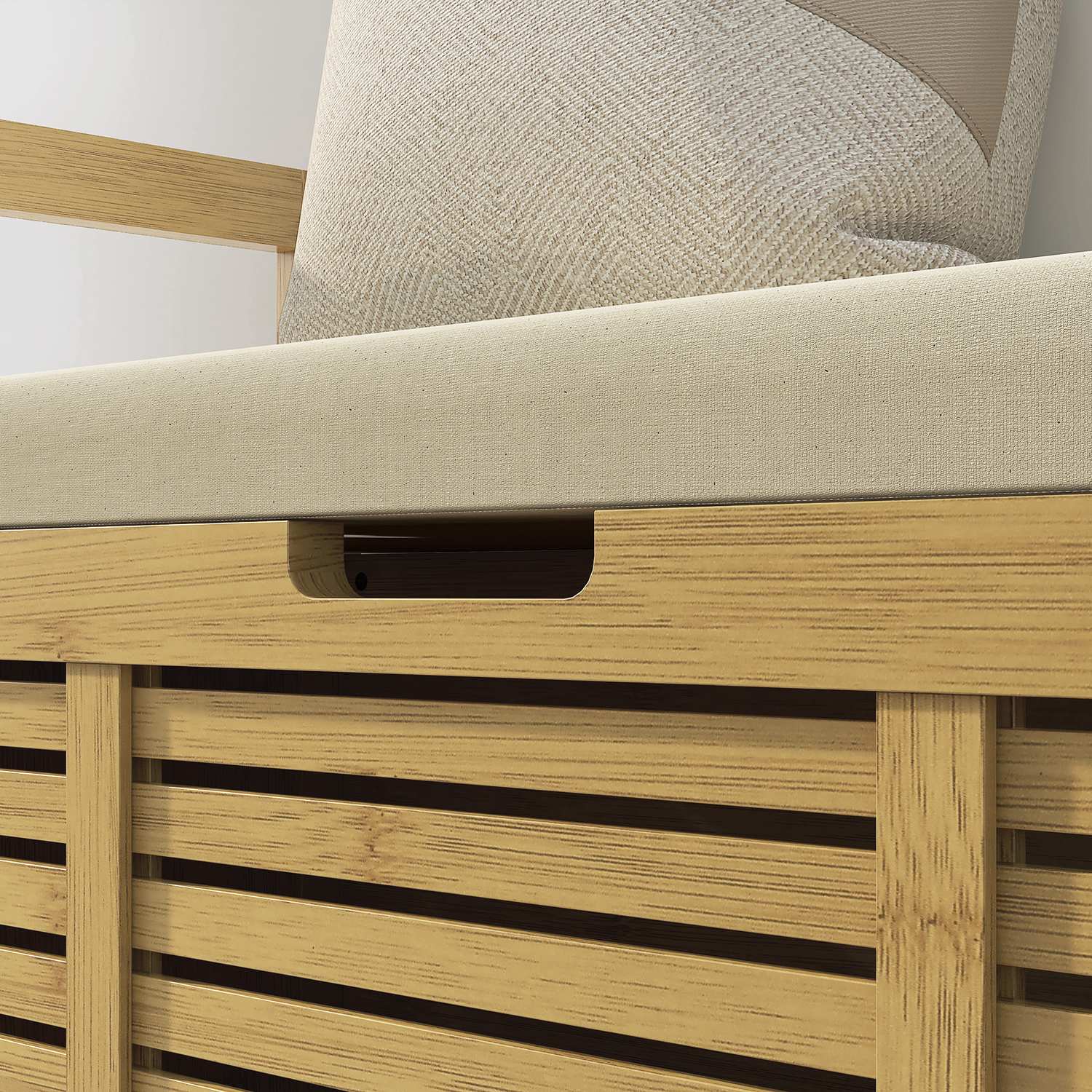 Bambu Skoförvaringsbänk med fällbart lock – 100x40x60 cm