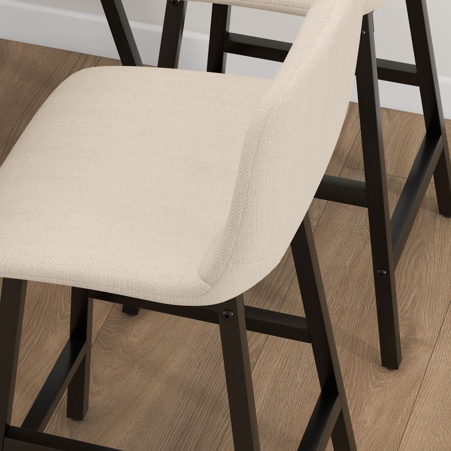 Barbordsset med pallar, 5-delat, stål, beige, 120x60x91 cm