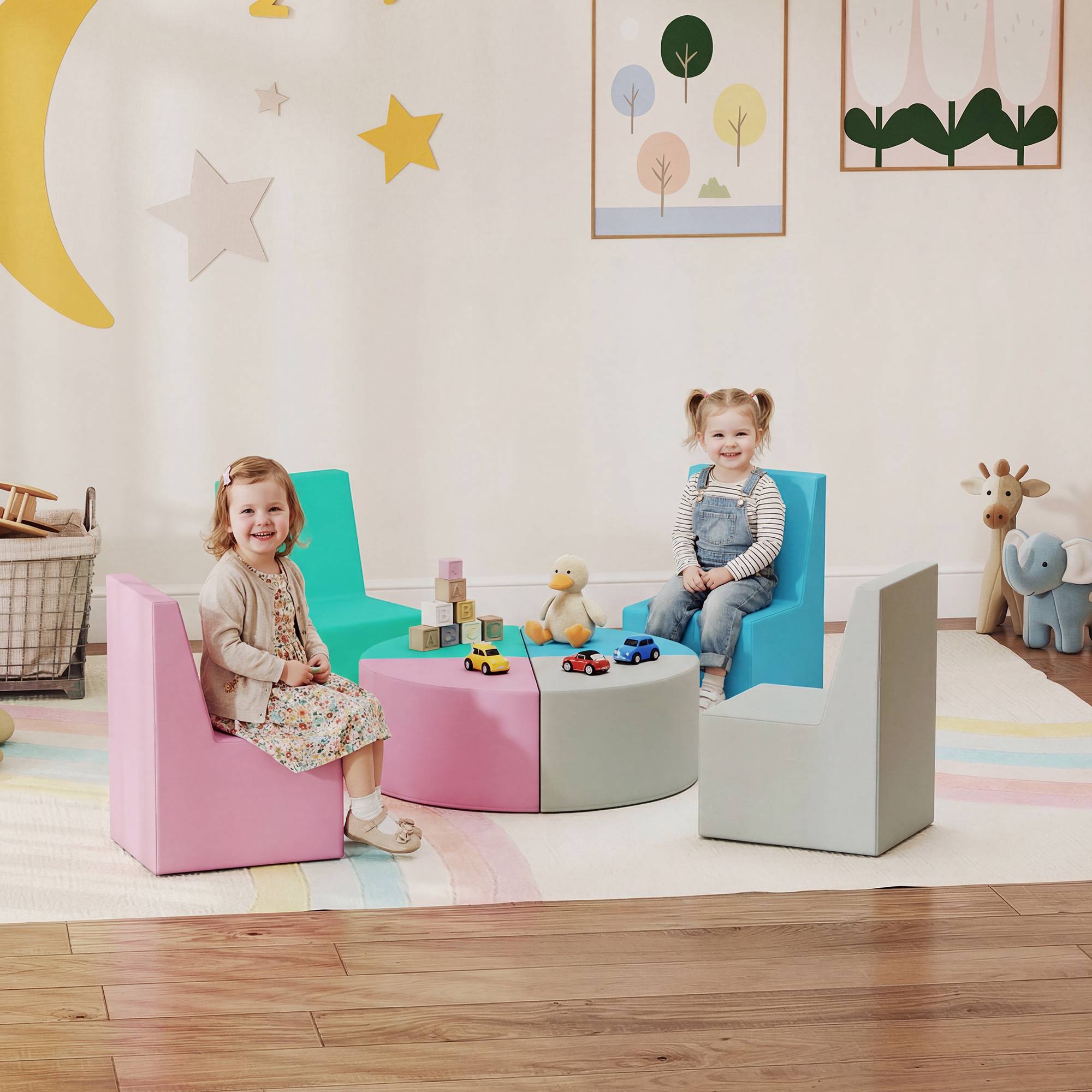 Barnens set med byggklossar av skumgummi, 8 delar, flerfärgade