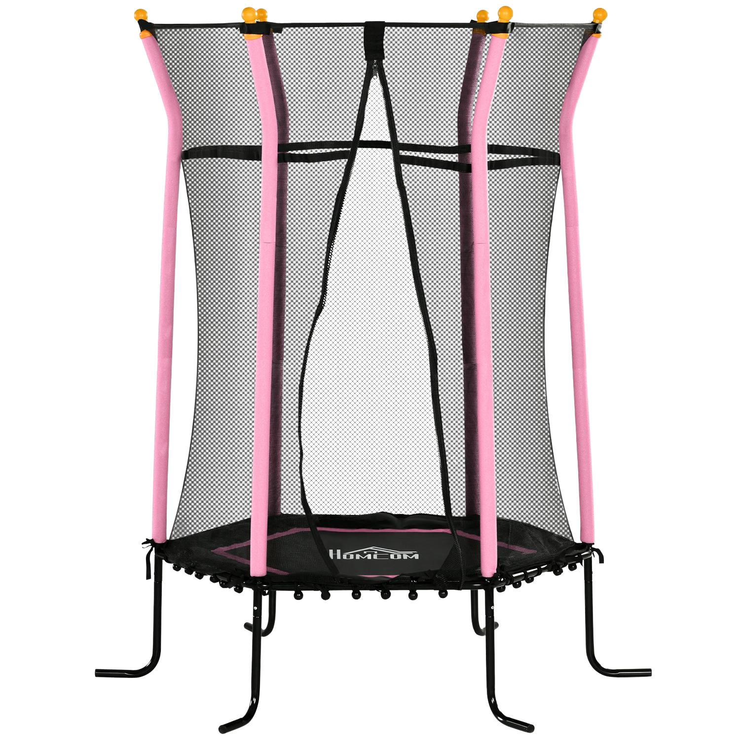 Barns 163,5 cm rosa studsmatta med skyddsnät, upp till 50 kg