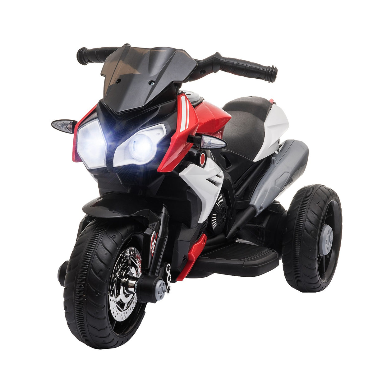 Moto électrique 6V pour enfant, musique & lumière, noir/rouge